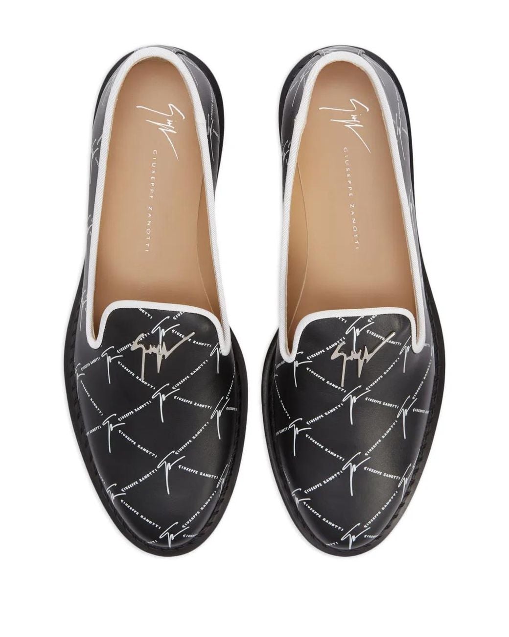 Giuseppe Zanotti Blue Tim Logo-Lettering Loafers