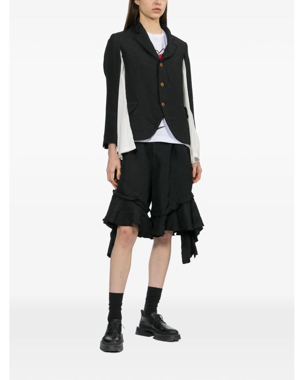 Comme des Garçons Black Ruffled Shorts