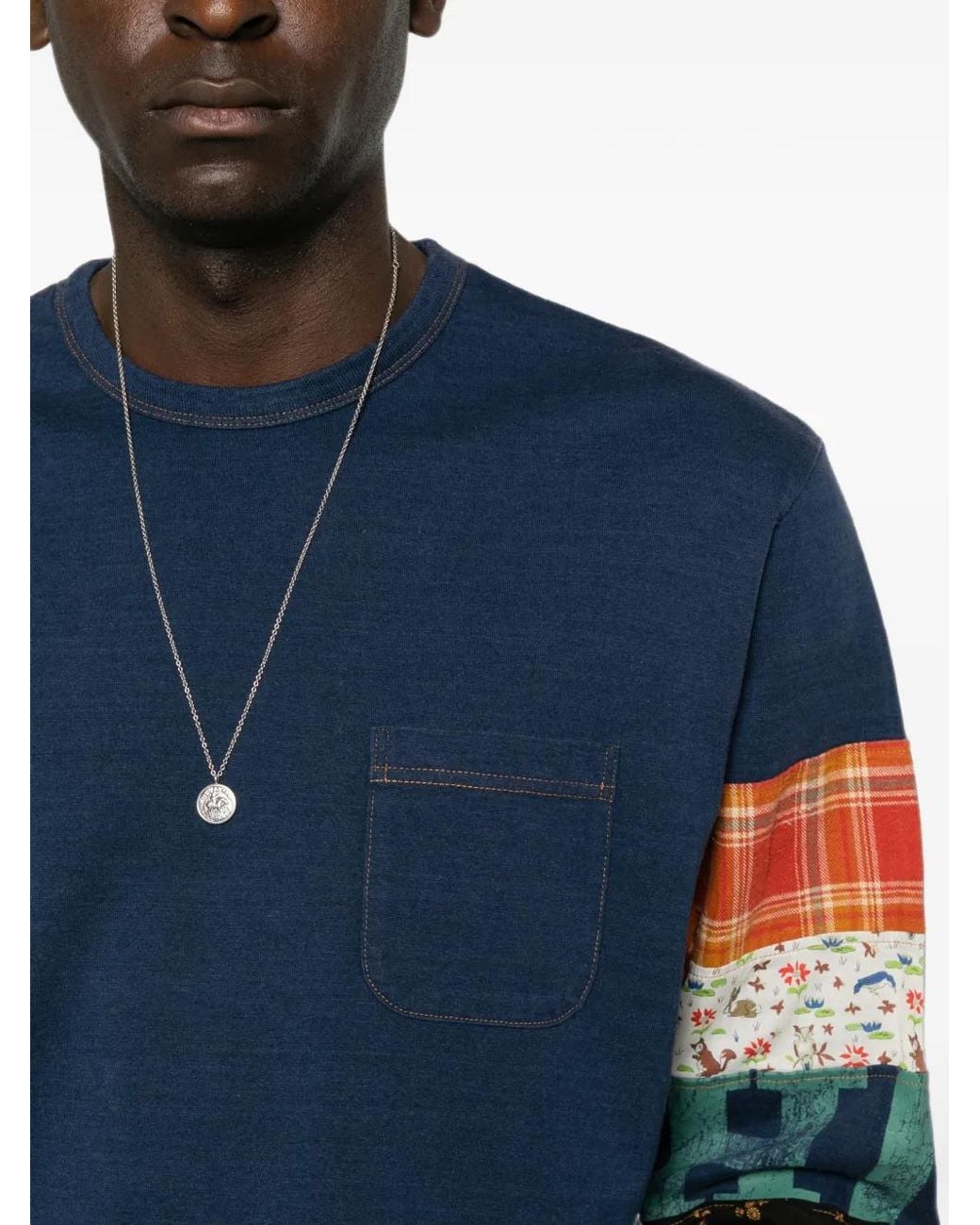 T-Shirt À Design Patchwork KHOKI pour homme en coloris Blue
