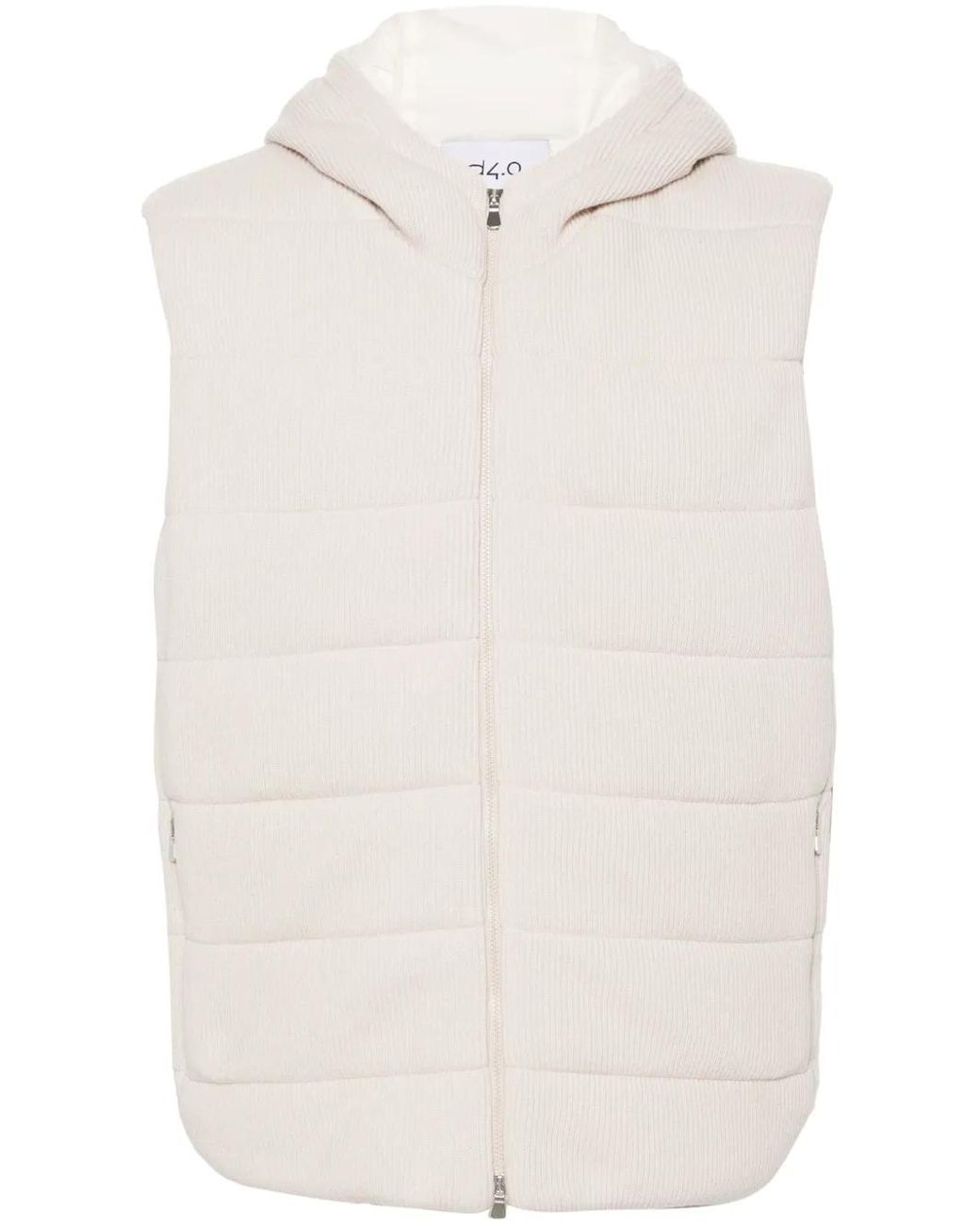 D4.0 White Ribbed-Knit Gilet for men