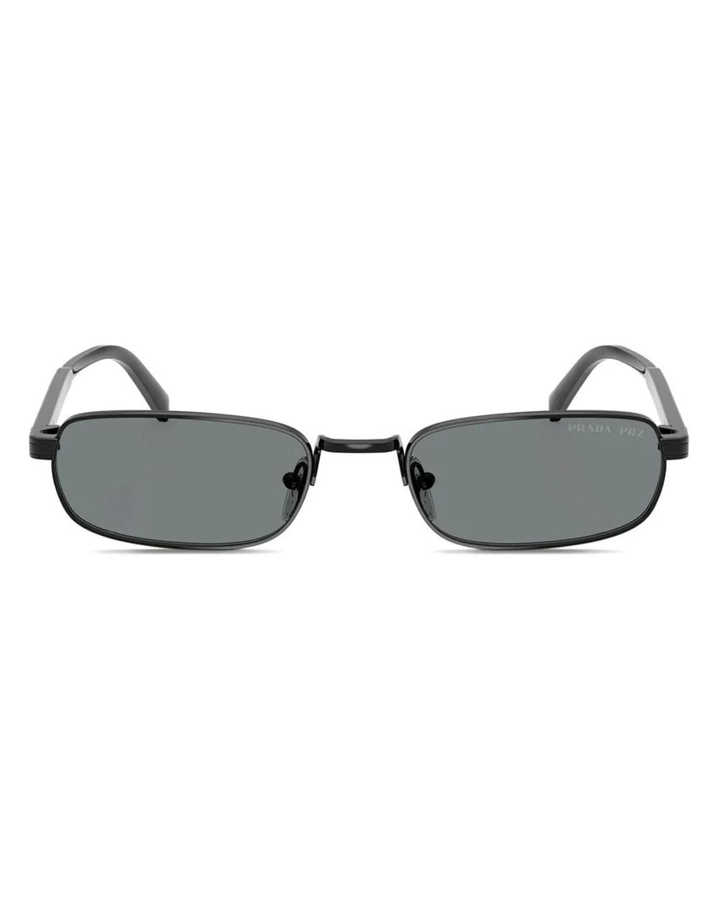 Prada Black Lunettes De Soleil À Monture Rectangulaire for men