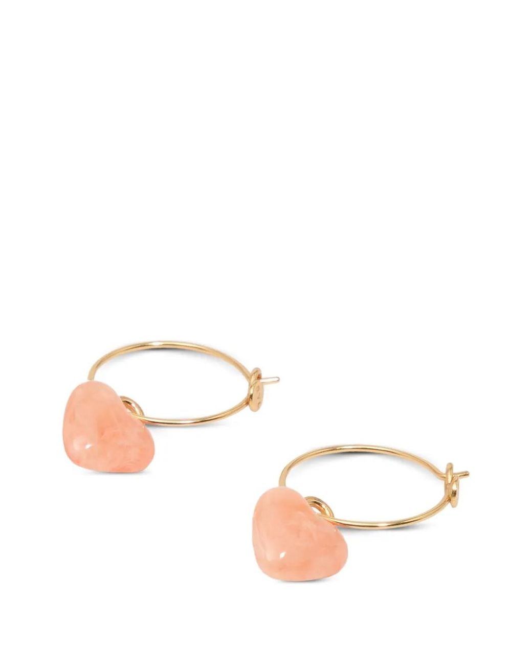 Bimba Y Lola White Resin Heart Hoop Earrings