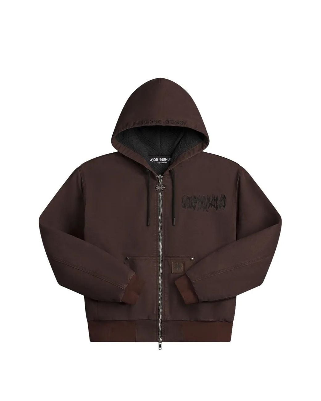 LOSTSHDWS Brown Zip-Fastening Hoodie for men