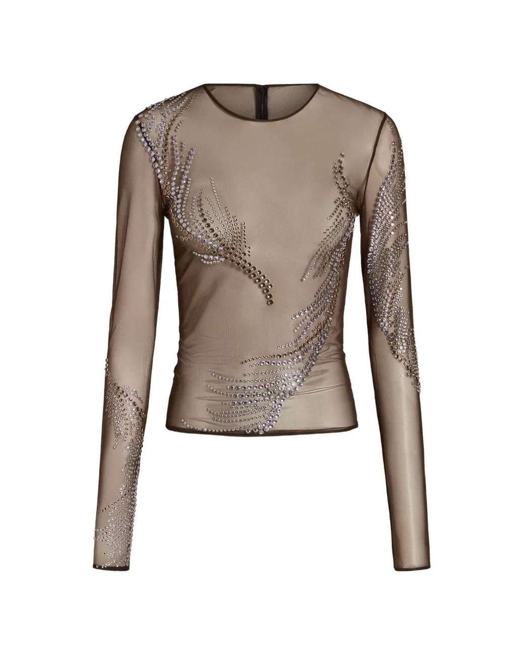 16Arlington Brown Darwin Embellished Top