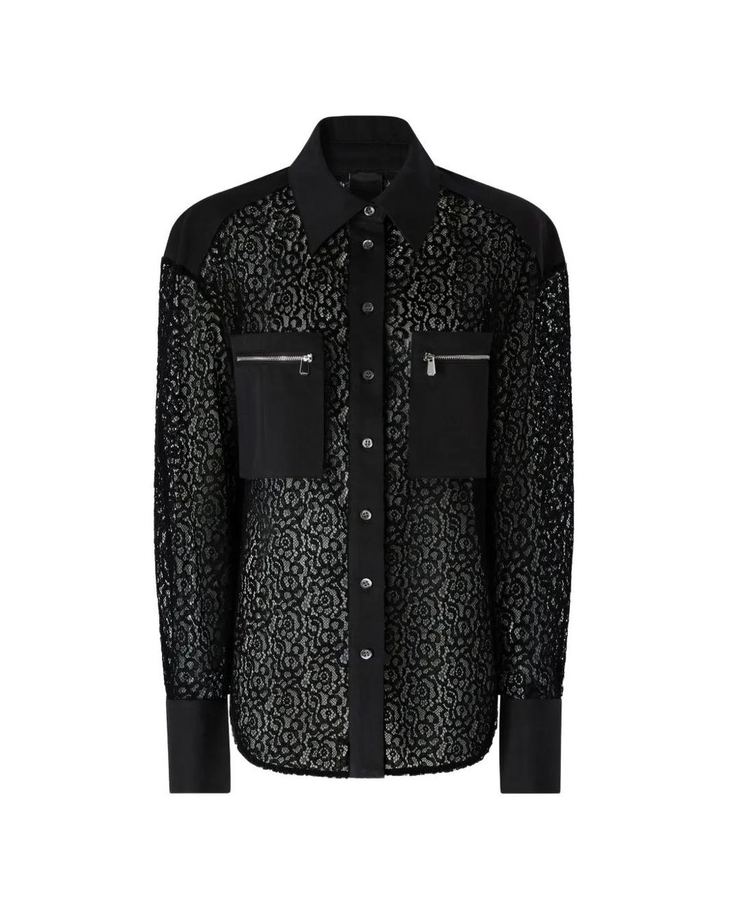 Pinko Black Lace Shirt With Pockets