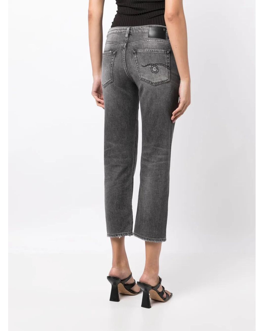 Vaqueros Capri Con Efecto Envejecido R13 de color Gray