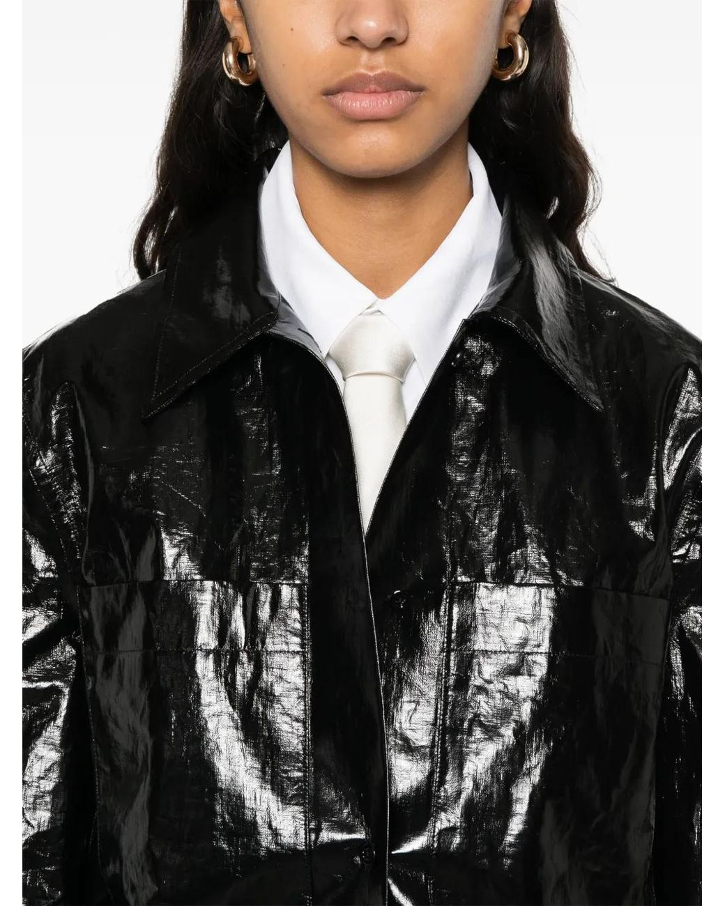 Jil Sander Black Coated Linen Shirt