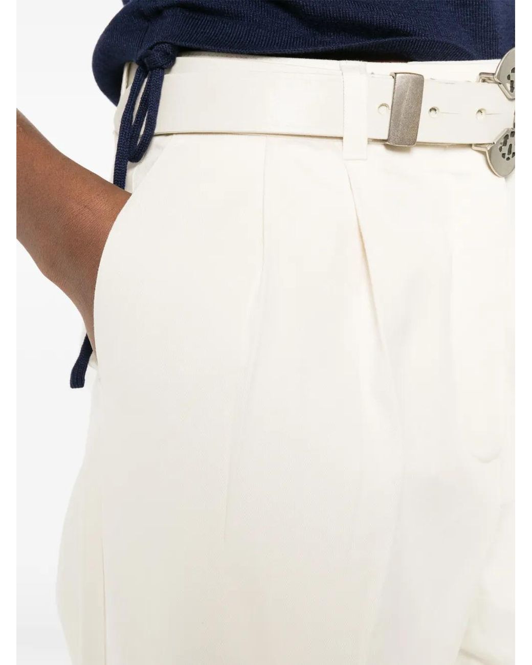 DUNST White Pleated Trousers