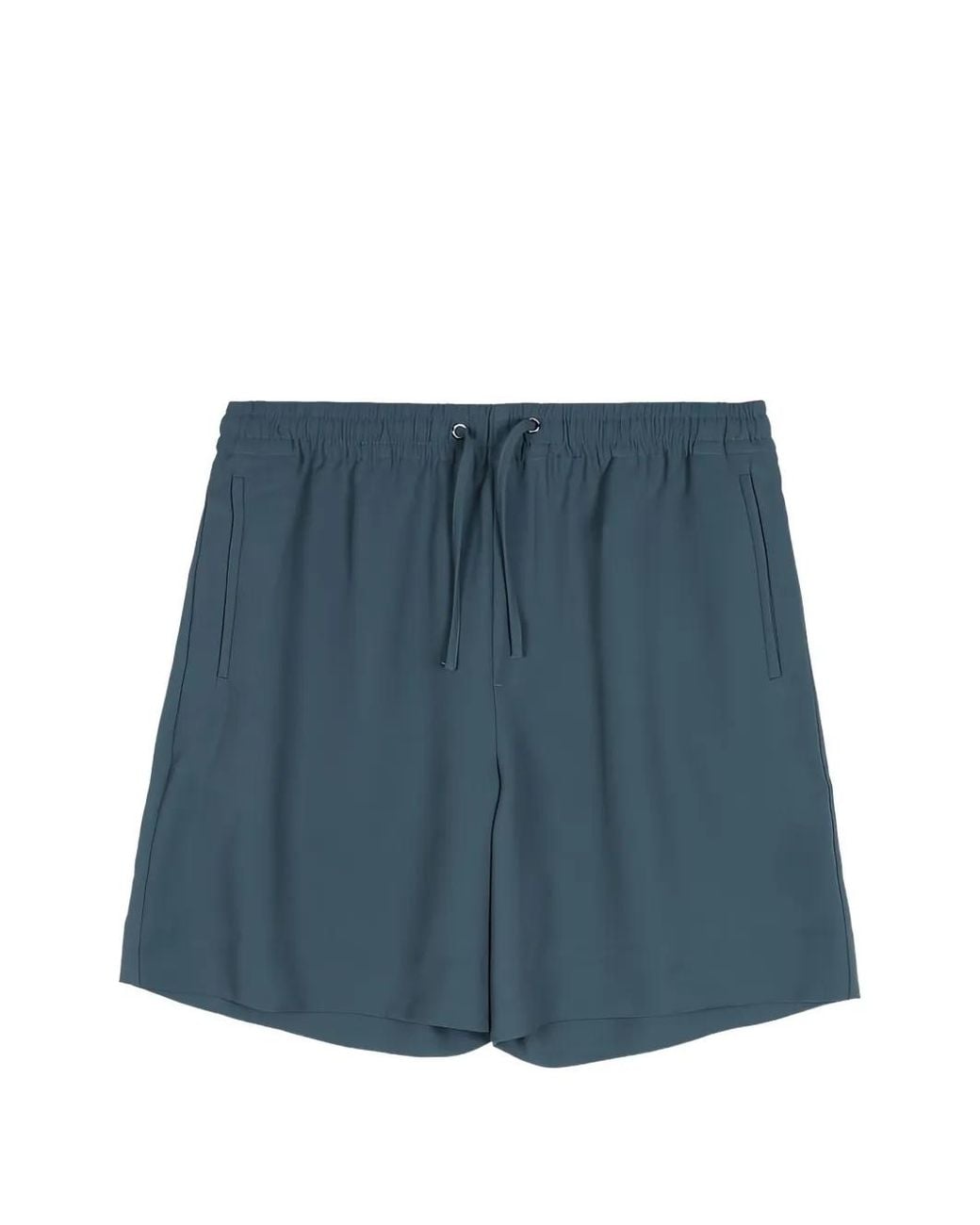 New Amsterdam Blue Drawstring Logo-Patch Shorts for men