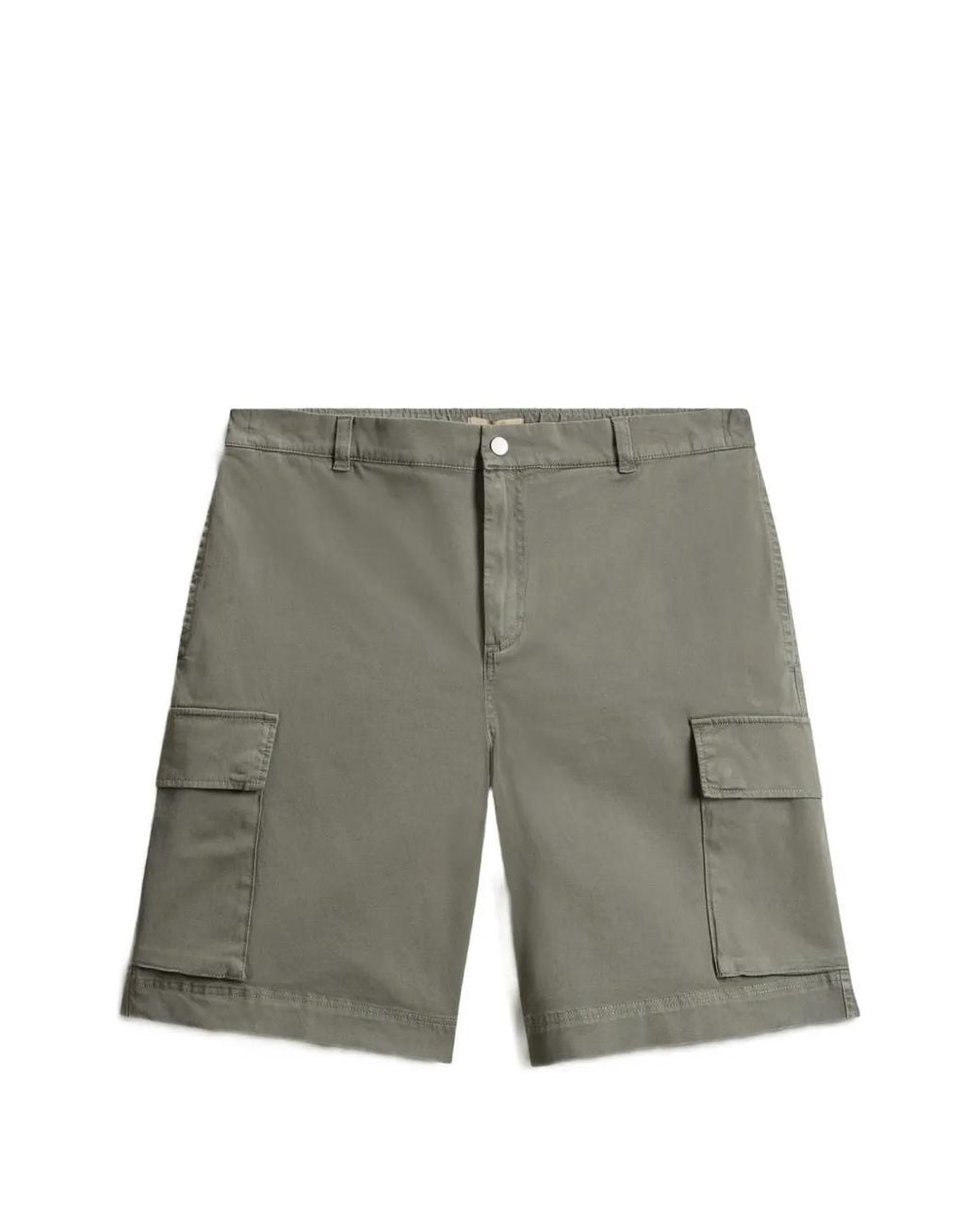 Woolrich Gray Cargo Cotton Twill Shorts for men
