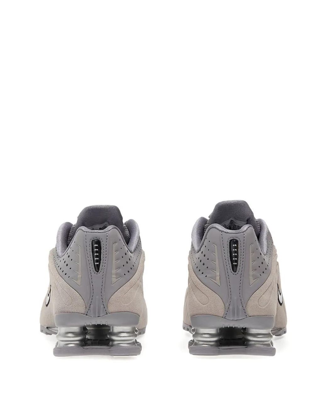 Nike Gray Shox R4 Lace-Up Sneakers