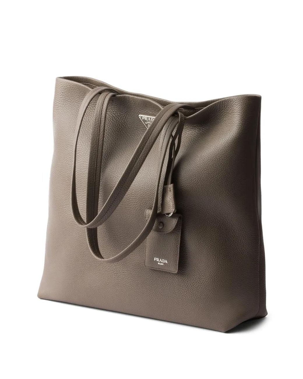 Prada Leather Tote Bag in Brown for Men | Lyst
