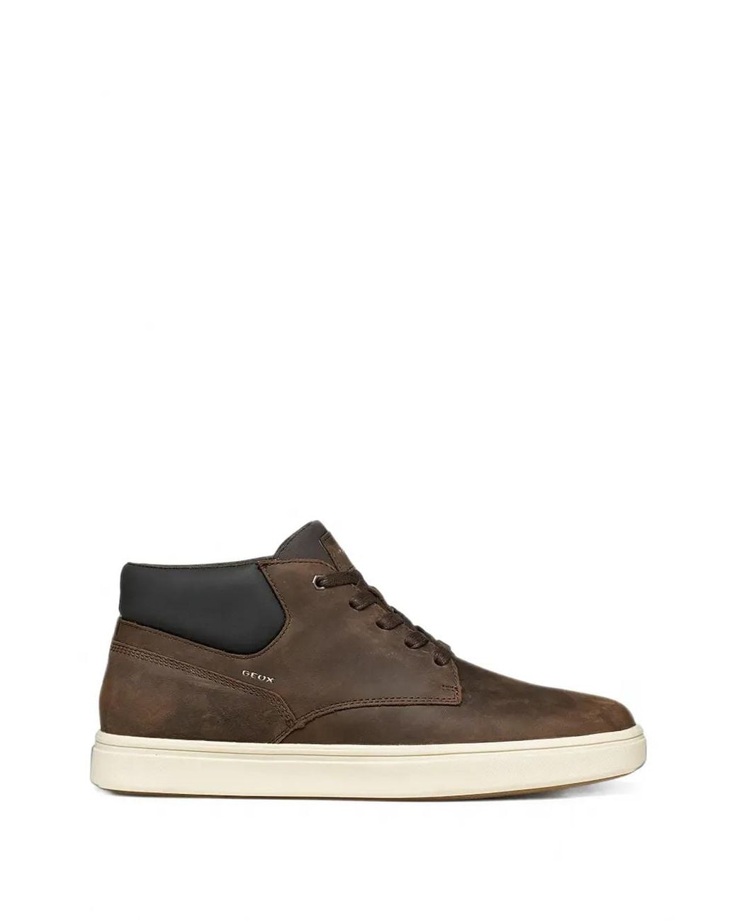 Geox Brown Lace-Up Leather Sneakers for men