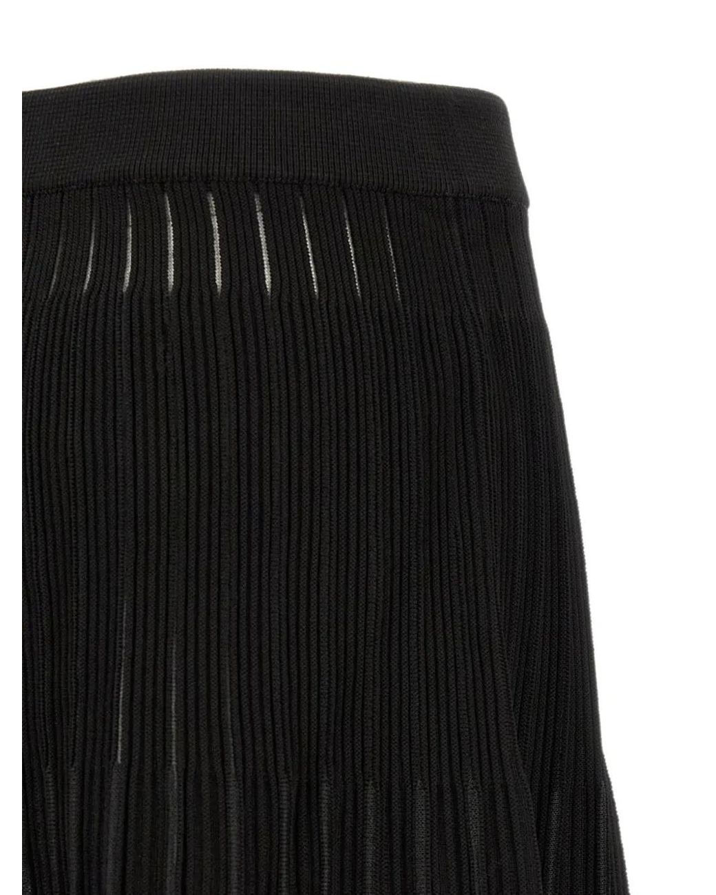 Balmain Black Pleated Mini Skirt