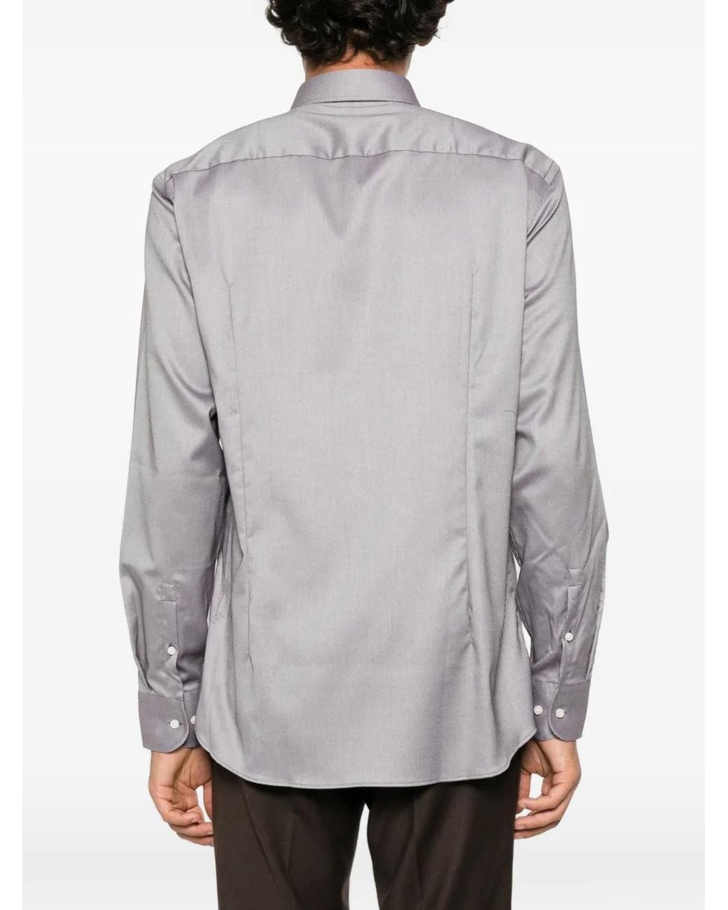 Boss Purple Micro-Stripe Cotton Shirt for men