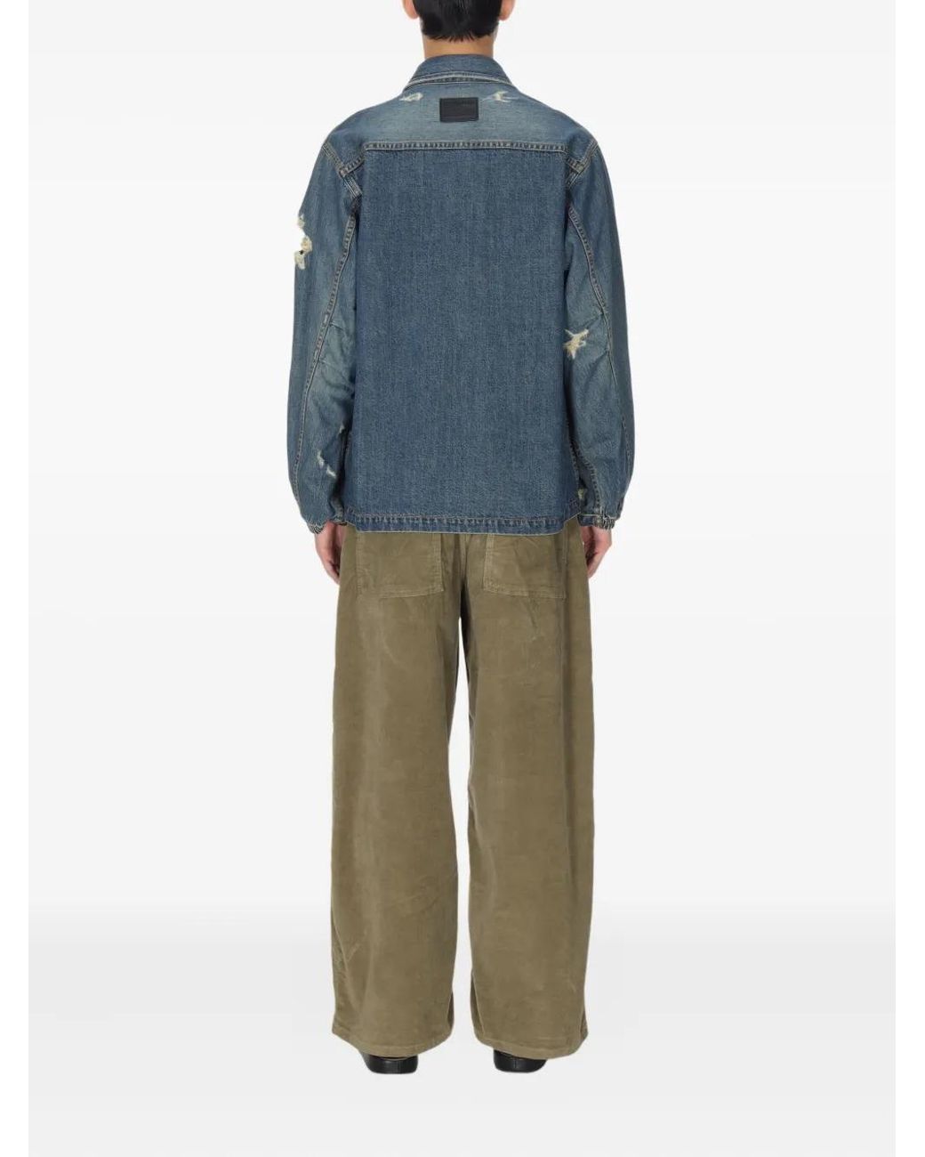 Helmut Lang Blue Distressed Denim Jacket for men