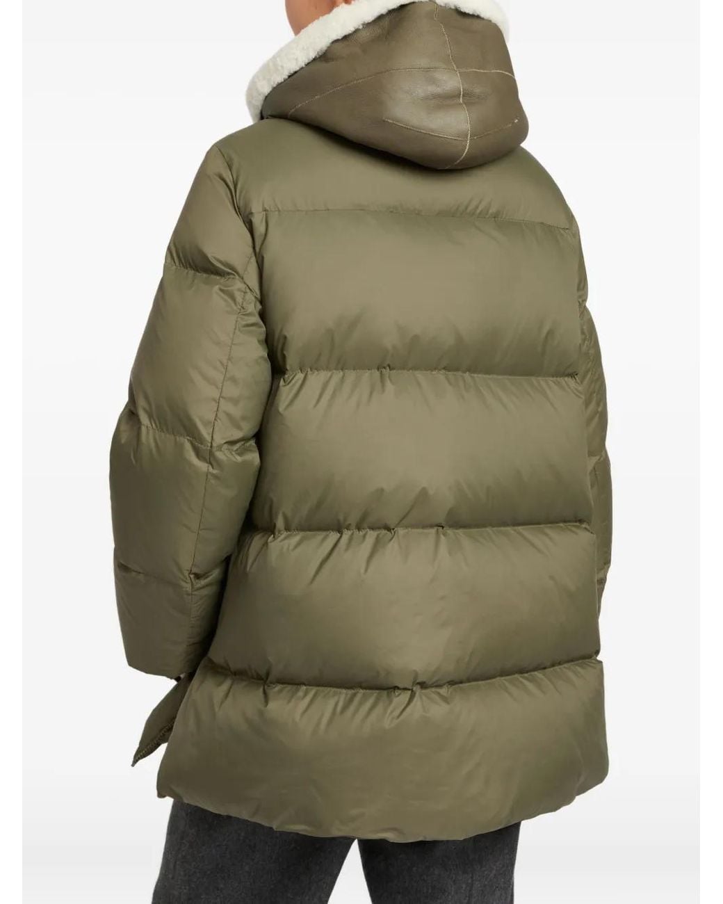 Yves Salomon Green Shearling Down Jacket