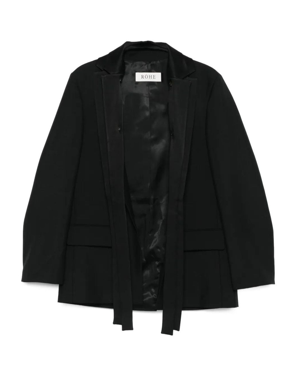 Rohe Black Shawl-Lapel Wool Jacket