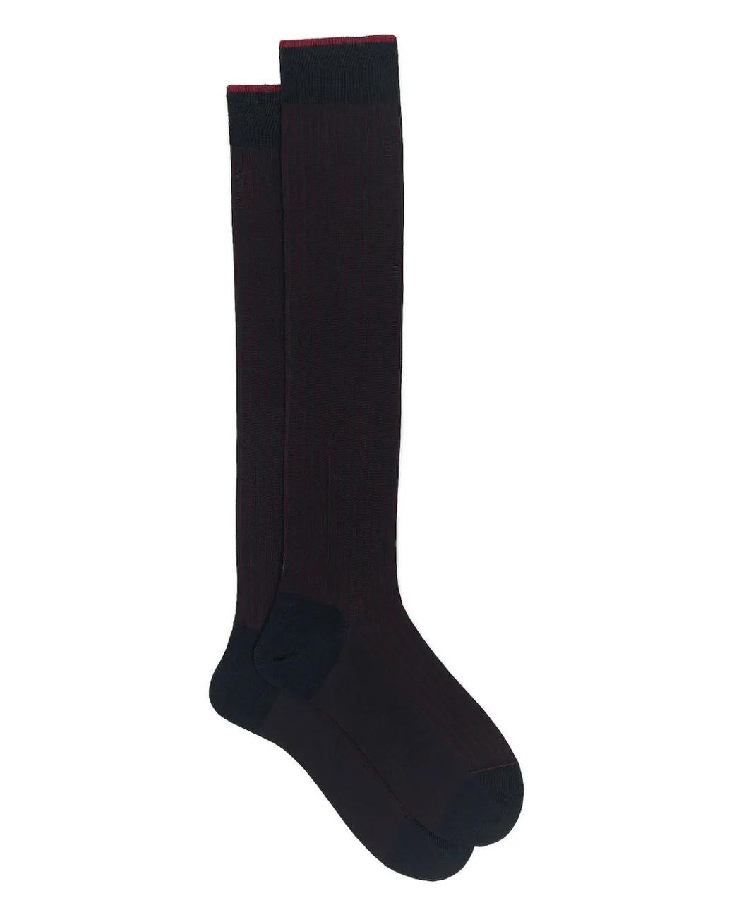 Gallo Black Ribbed Knee-High Socks for men