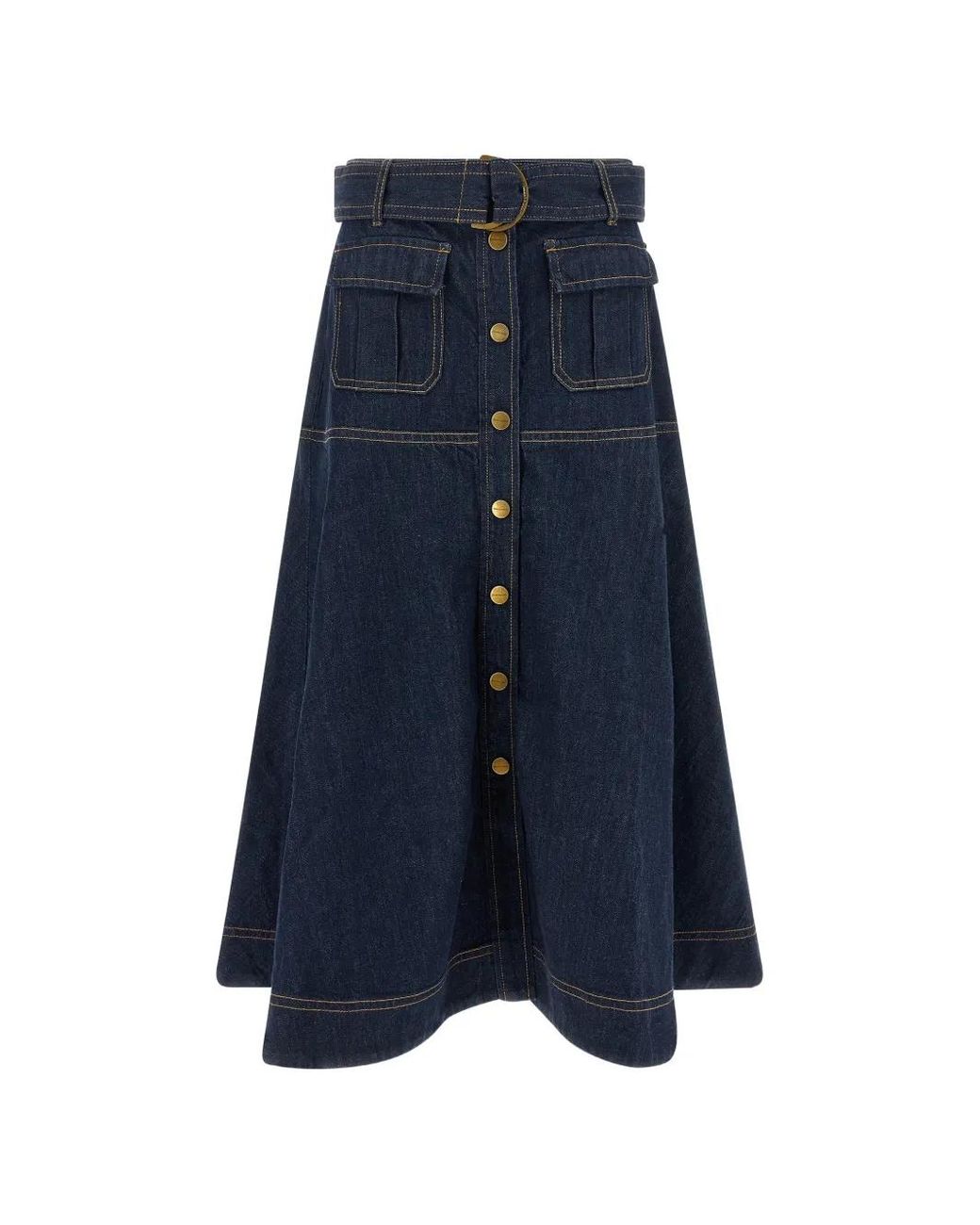Zimmermann Blue Denim Midi Skirt