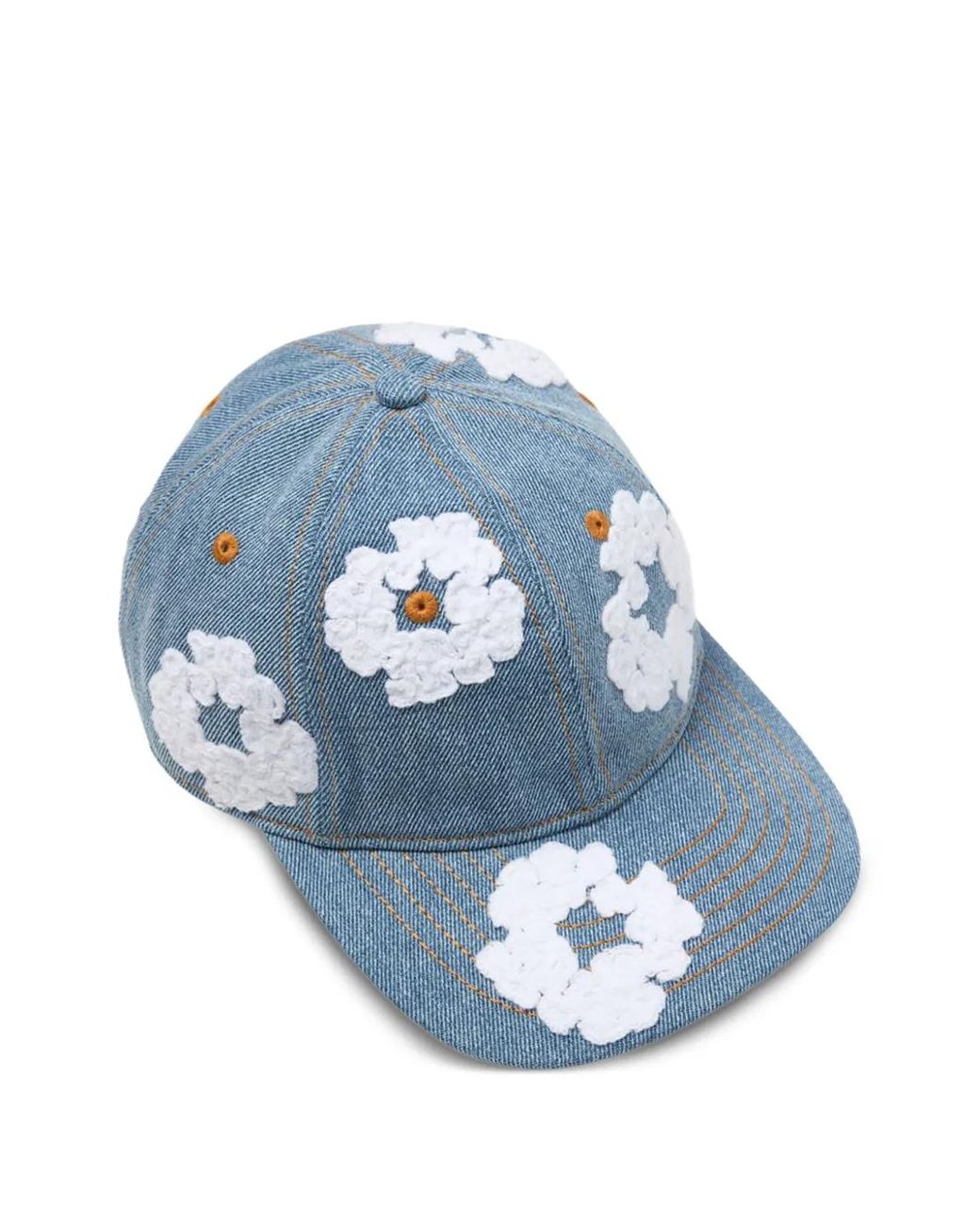 DENIM TEARS Blue Cotton Wreath Denim Cap for men