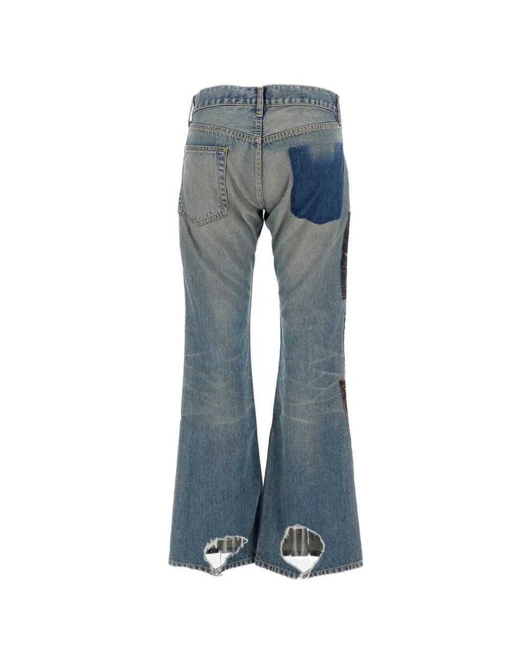 Junya Watanabe Blue Patchwork Distressed Jeans