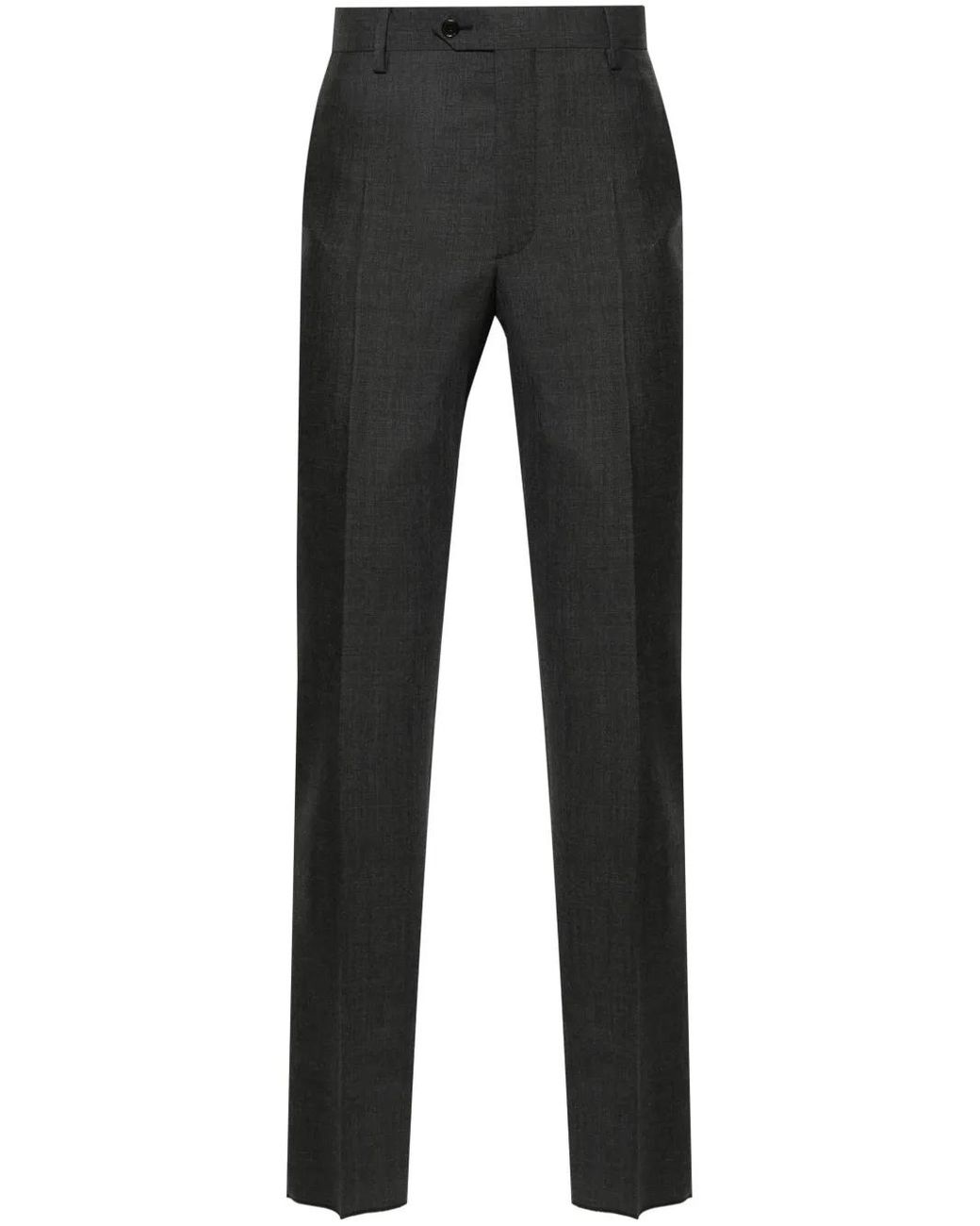 Fursac Black Virgin Wool Tailored Trousers for men
