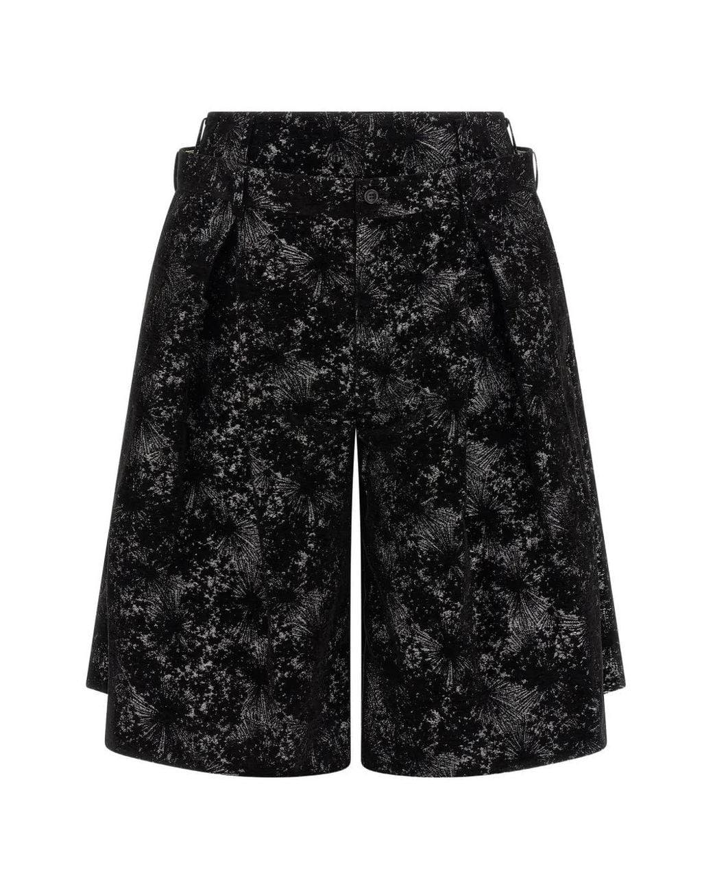 Comme des Garçons Black Double-Layer Abstract-Pattern Shorts for men