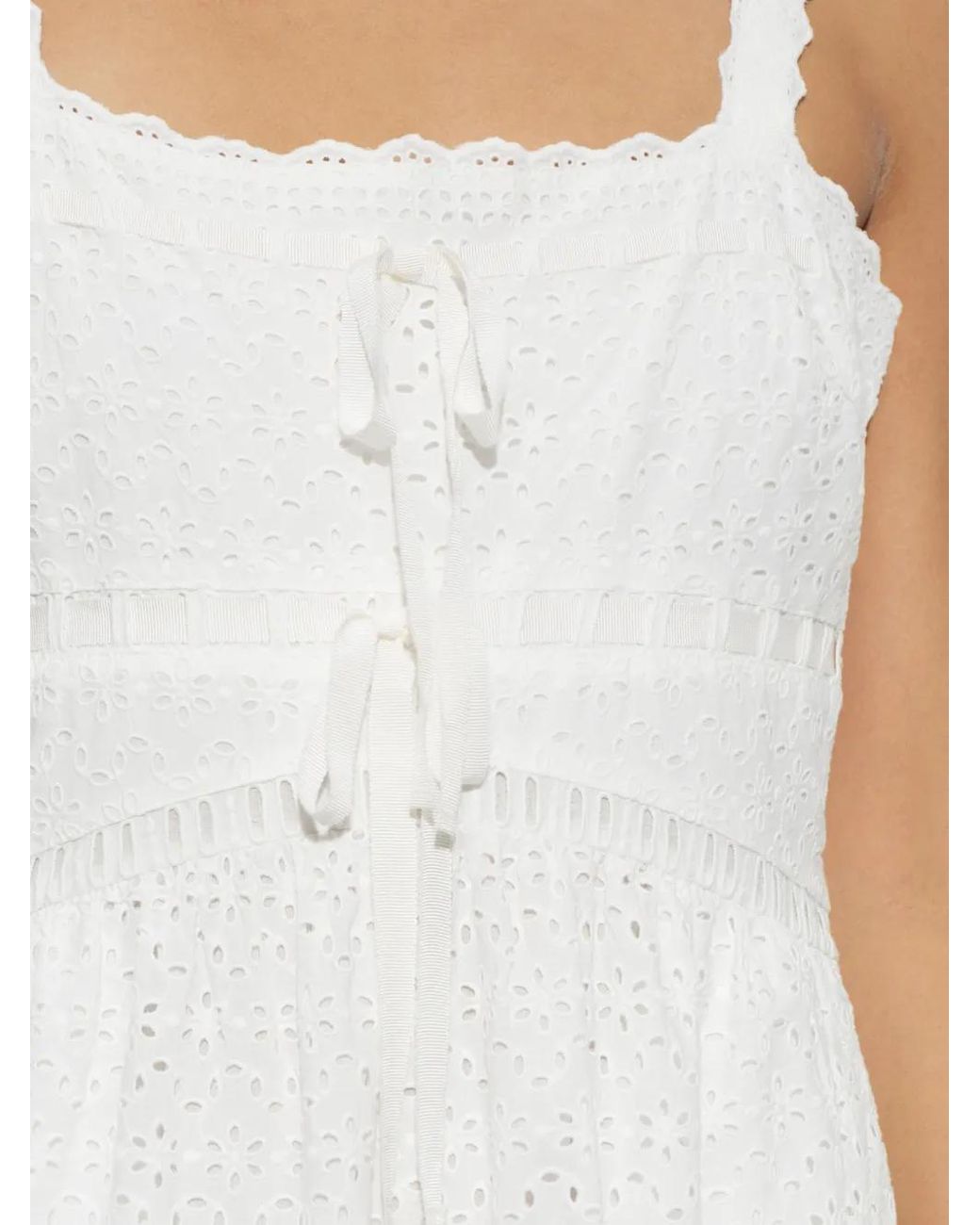 Ulla Johnson White Broderie-Anglaise Tiered Maxi Dress