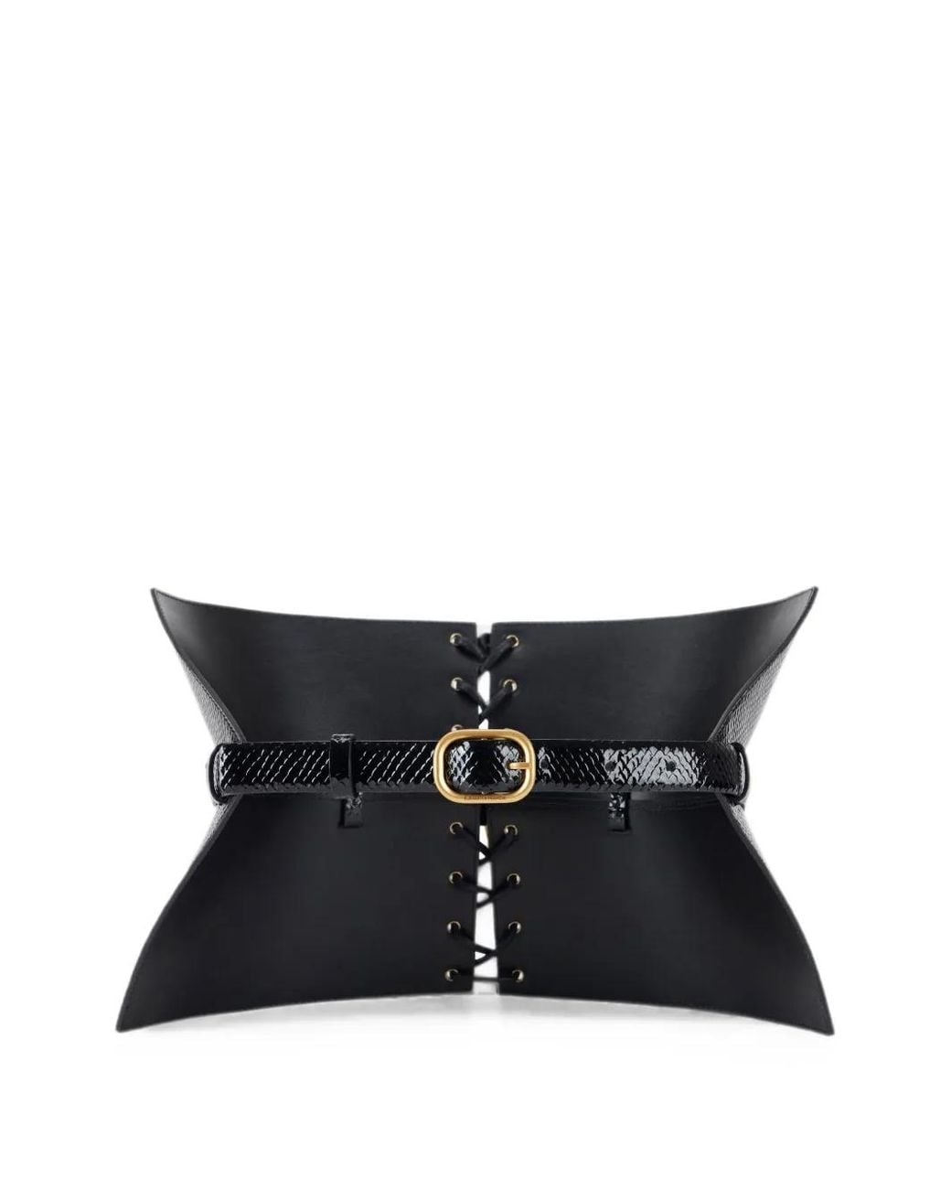 Elisabetta Franchi Black Python-Print Bustier-Style Belt
