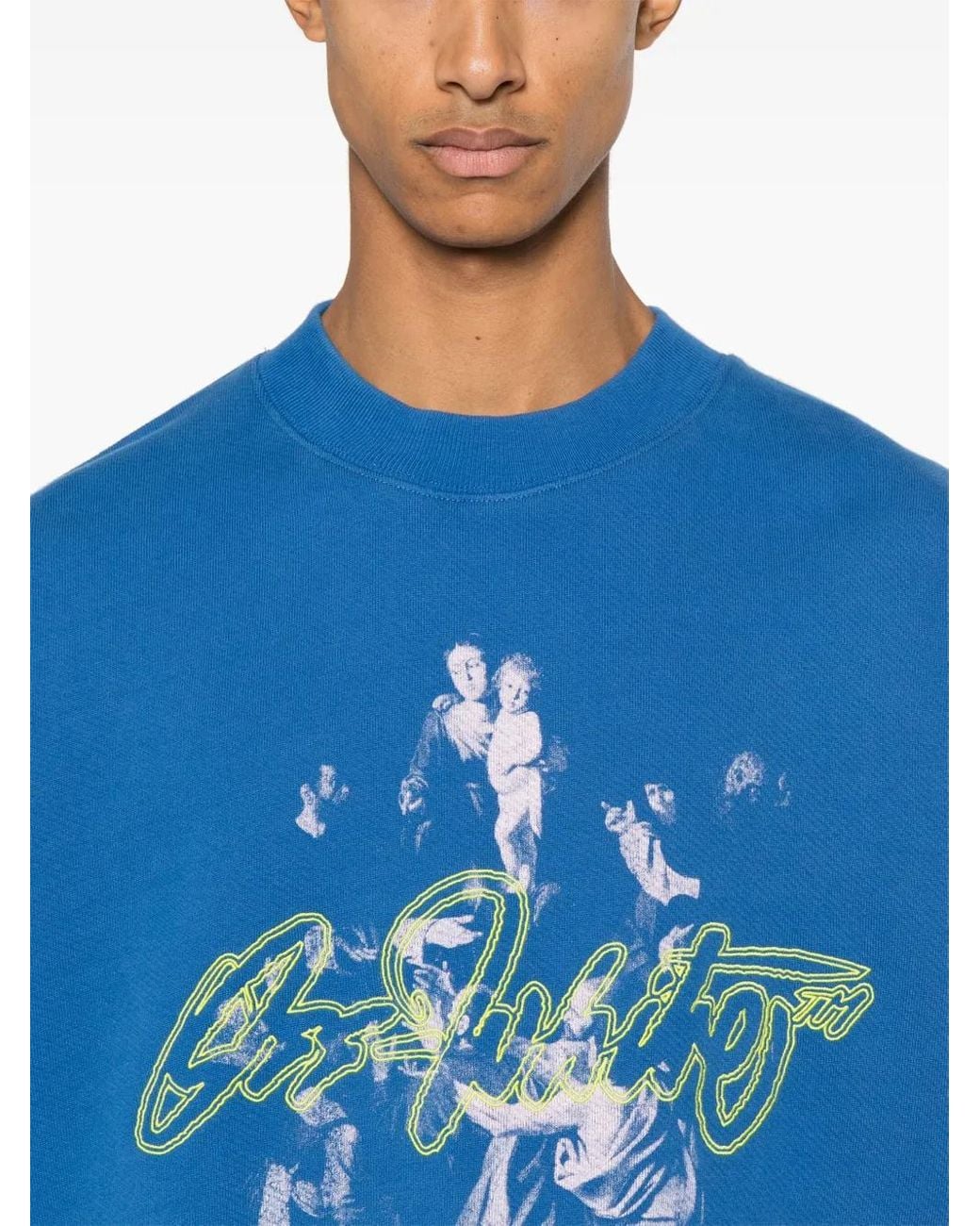 Off-White c/o Virgil Abloh Blue Script Mary Sweatshirt for men