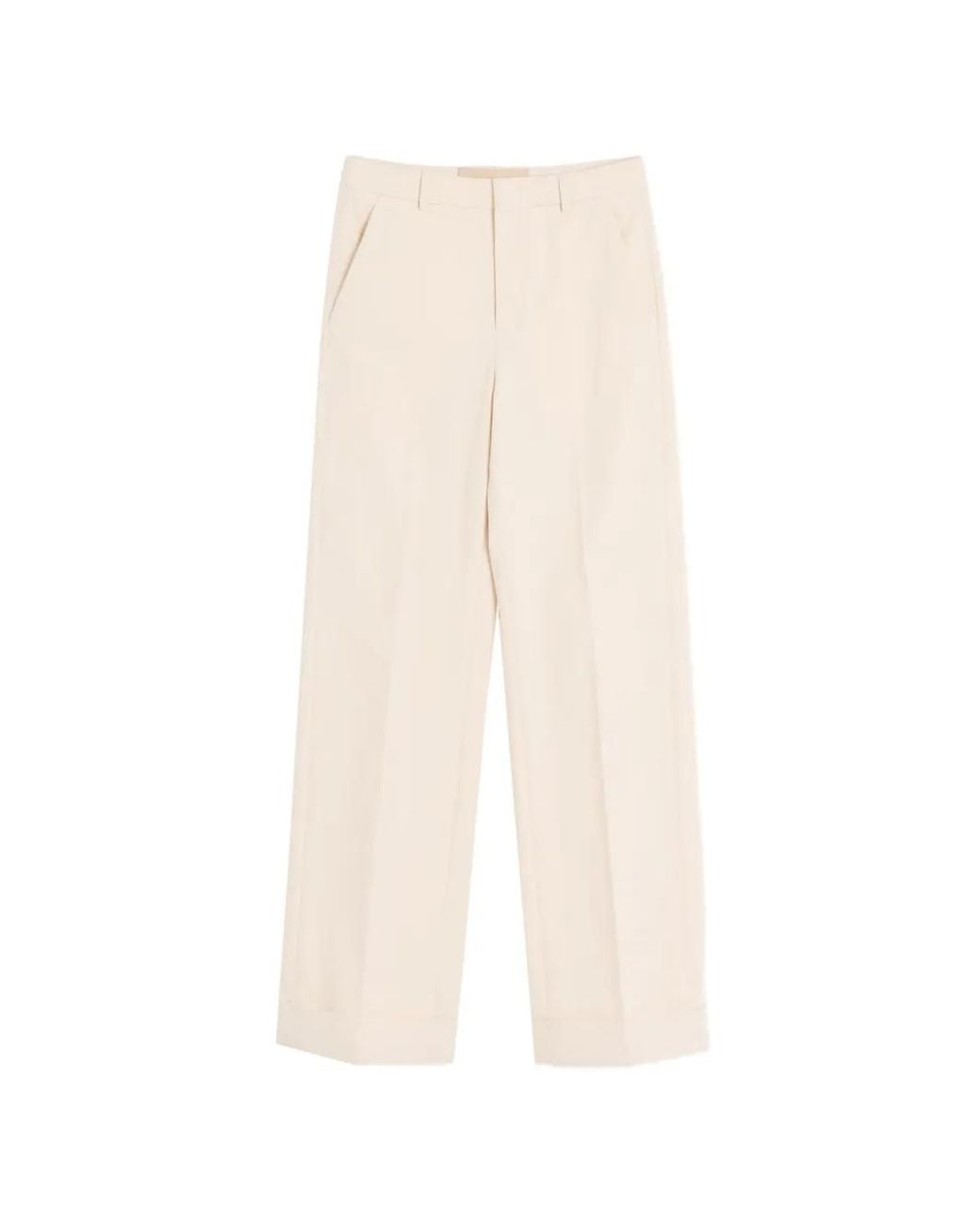 Valentino Garavani White Cuffed Cotton Canvas Pants for men