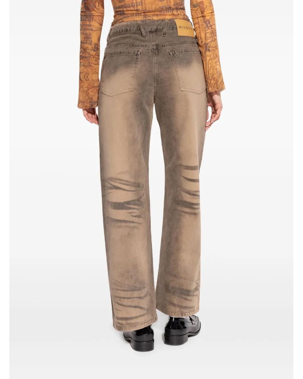 M I S B H V Natural Logo-Patch Jeans