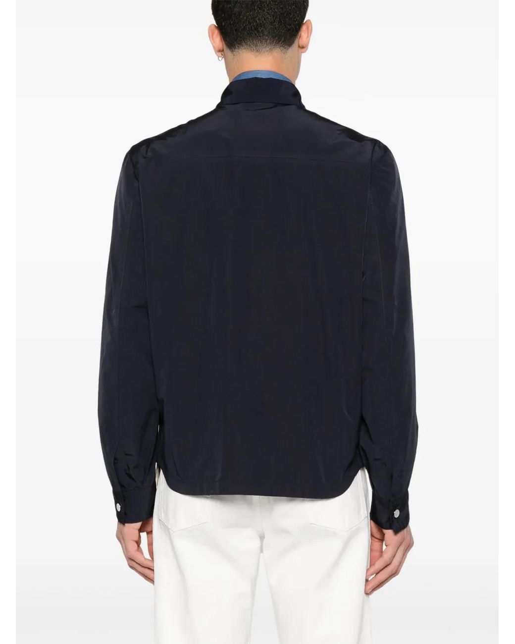 Brunello Cucinelli Blue Shirt Jacket for men