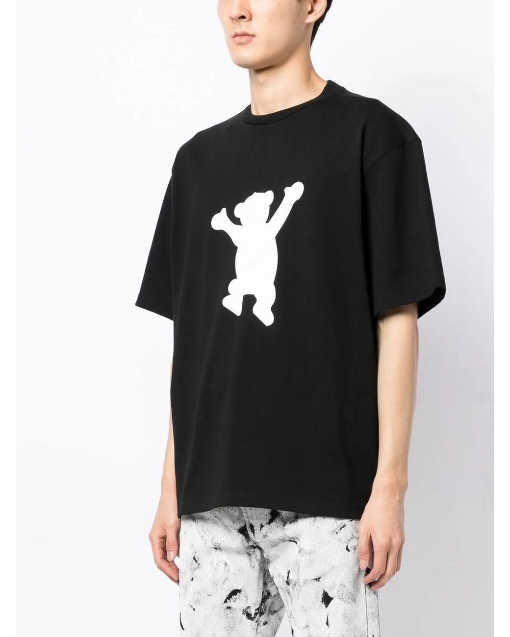 we11done Black Teddy Bear Print T-Shirt
