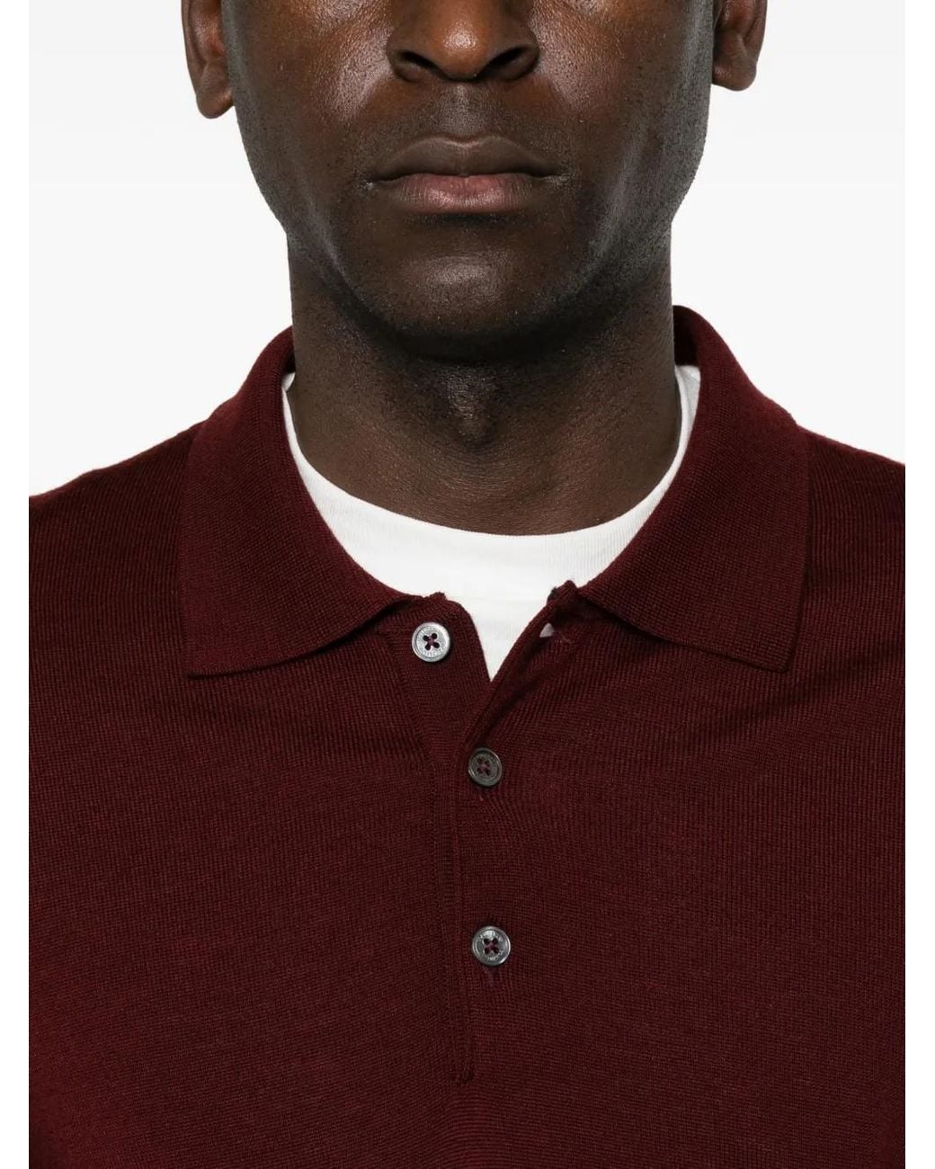 Corneliani Purple Buttoned Polo Shirt for men