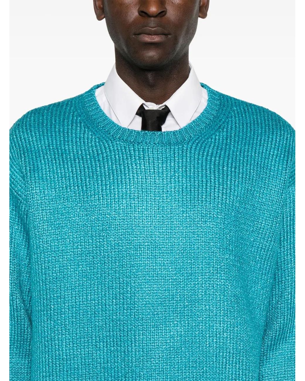 Valentino Garavani Blue High-Shine Finish Sweater for men