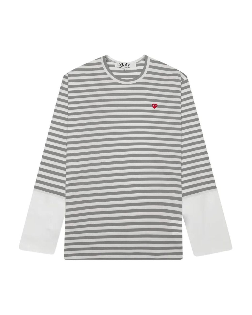COMME DES GARÇONS PLAY Gray Striped Long-Sleeve T-Shirt
