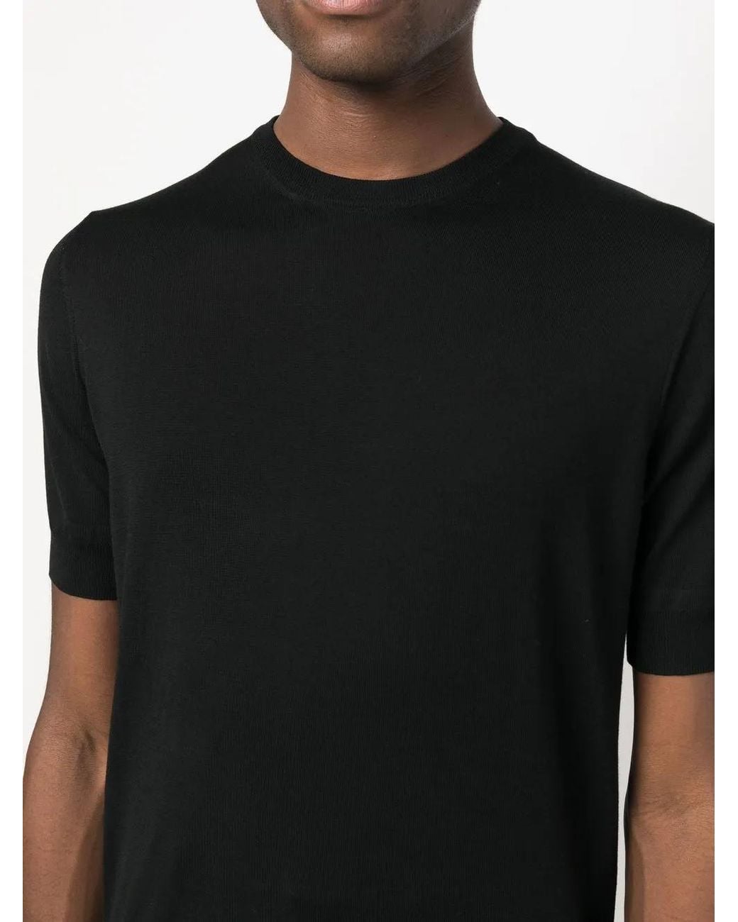 GOES BOTANICAL Black Merino Wool Crew-Neck T-Shirt for men