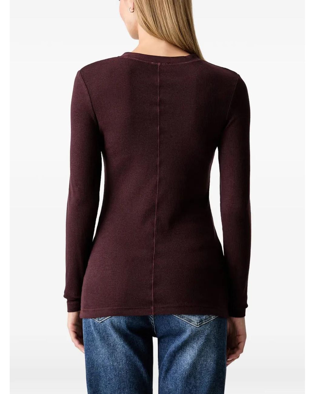 Marc O' Polo Blue Ribbed Long-Sleeve T-Shirt