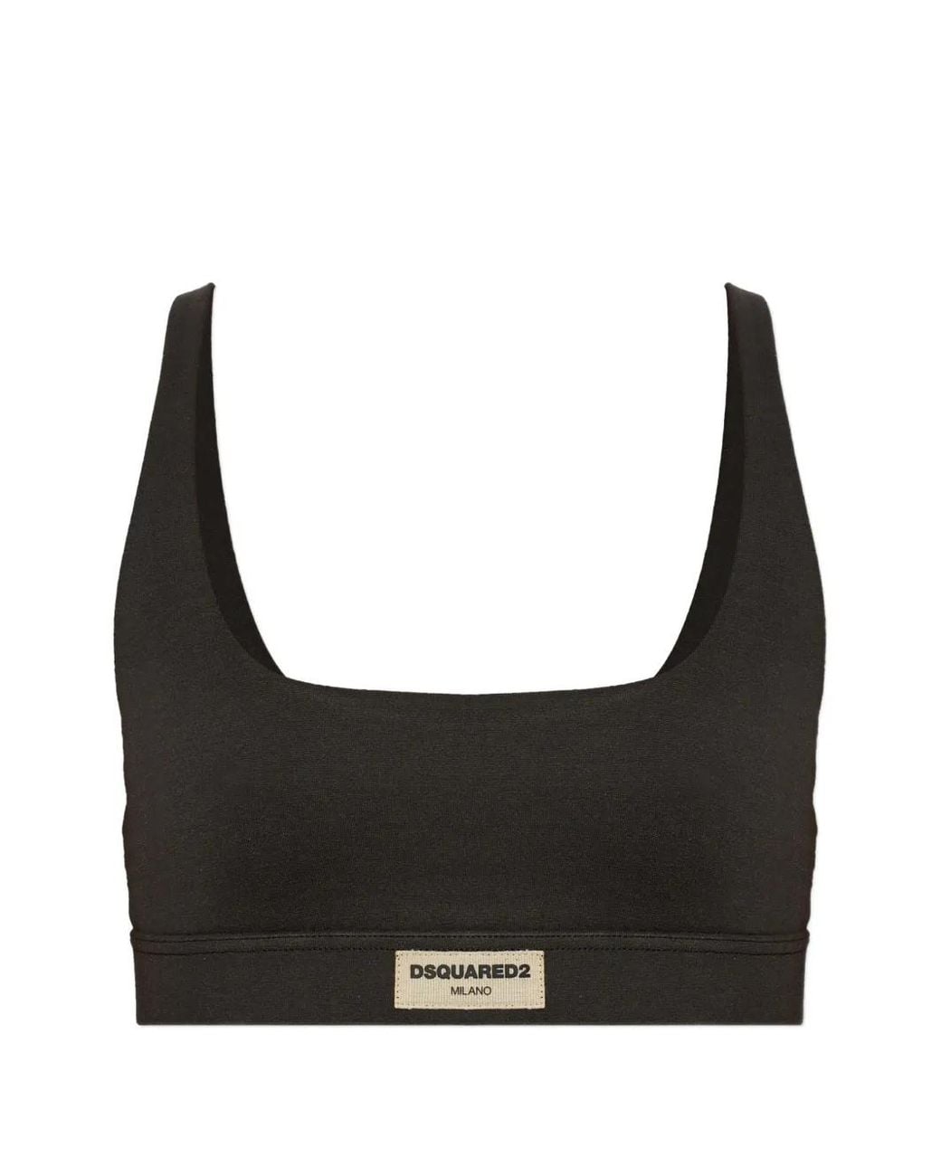 DSquared² Black Logo-Patch Bra