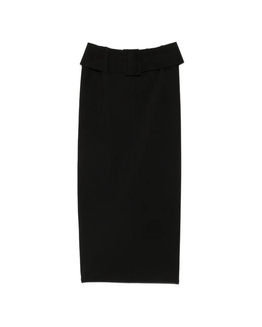 Patrizia Pepe Black Belted Pencil Midi Skirt
