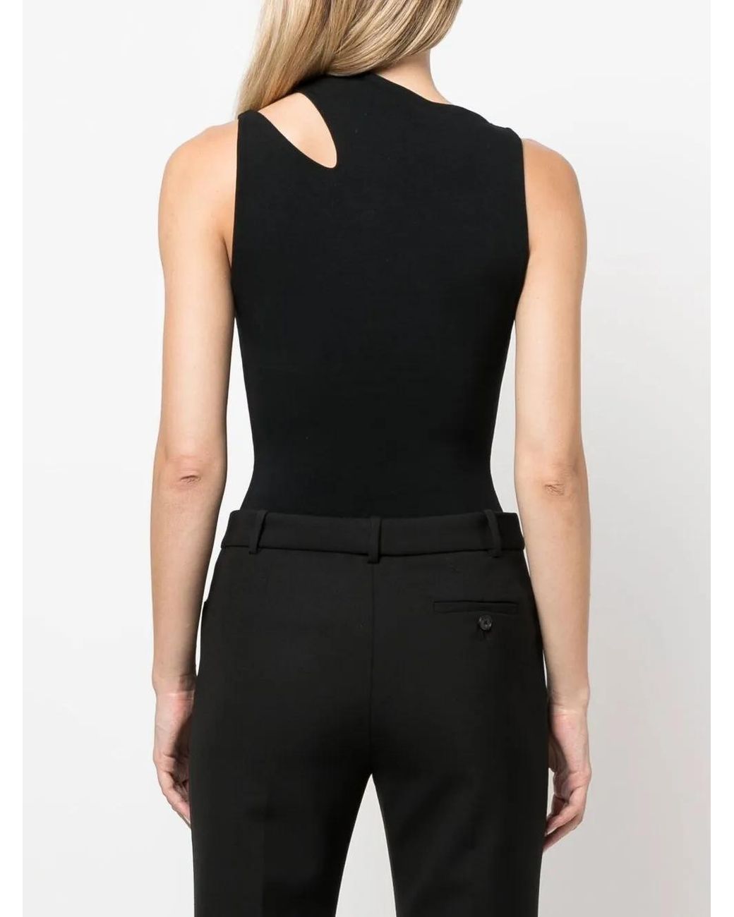 MANURI Black Bambina Asymmetrical-Neckline Top