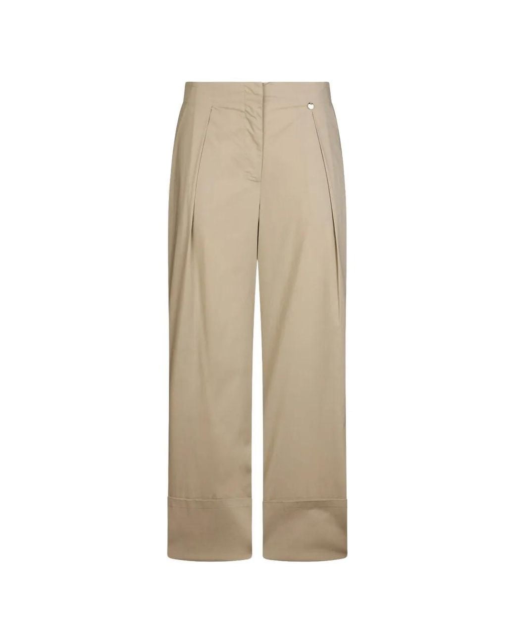 Liu Jo White Flared Poplin Trousers