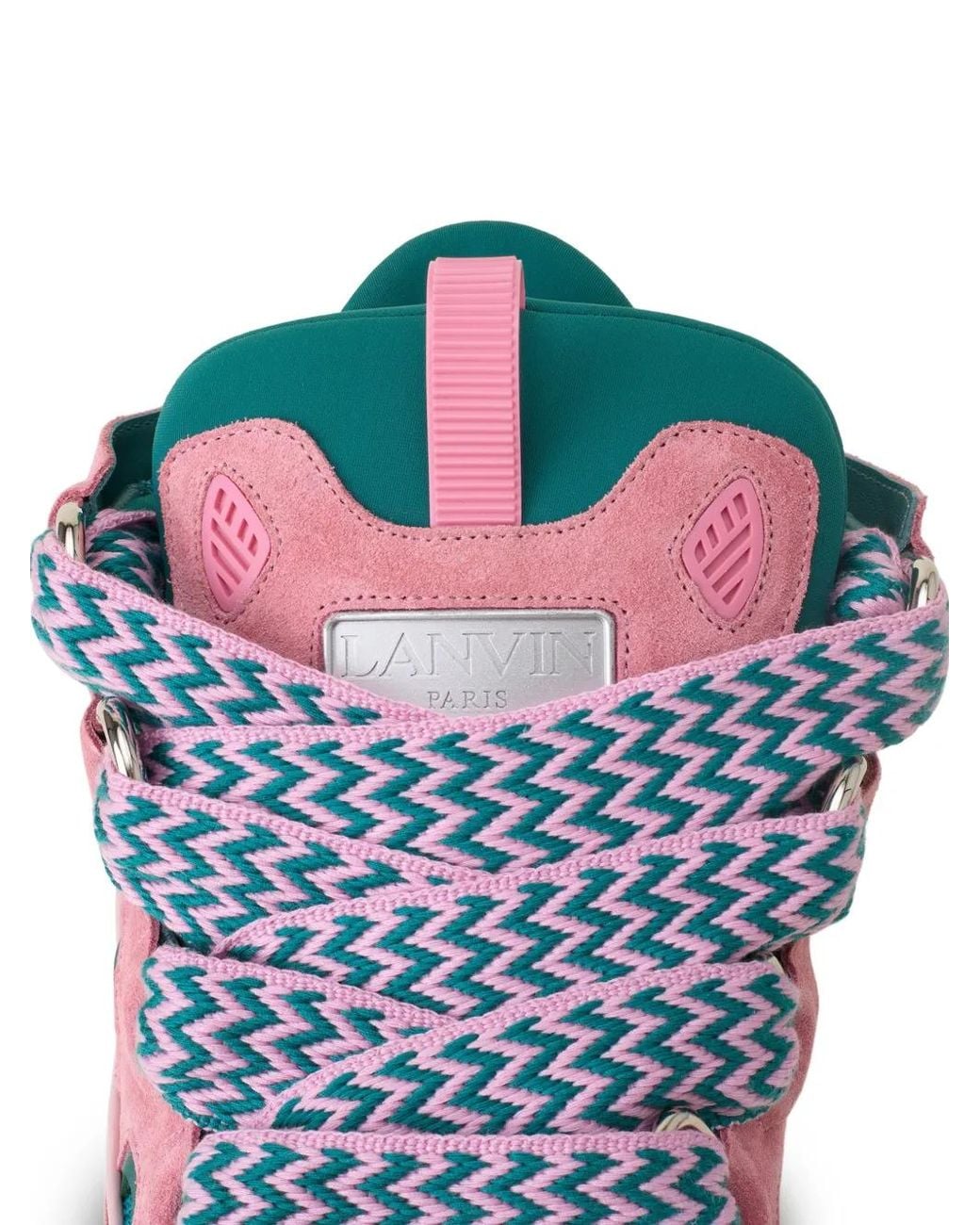 Lanvin Pink Curb Cut-Out Lace-Up Sneakers