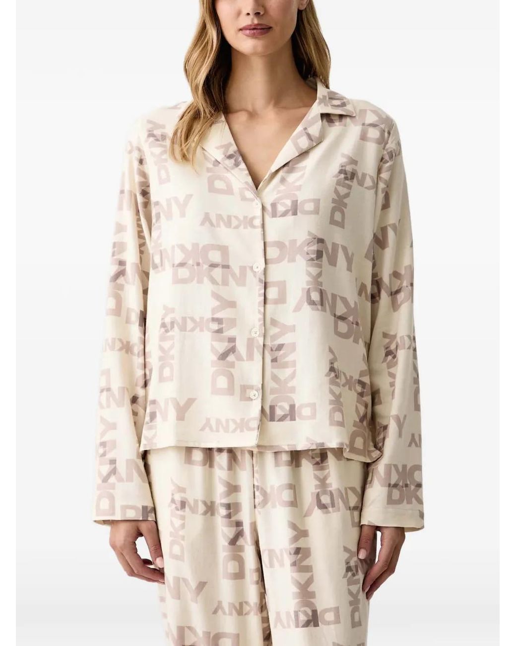 DKNY Natural Logo-Print Pyjamas