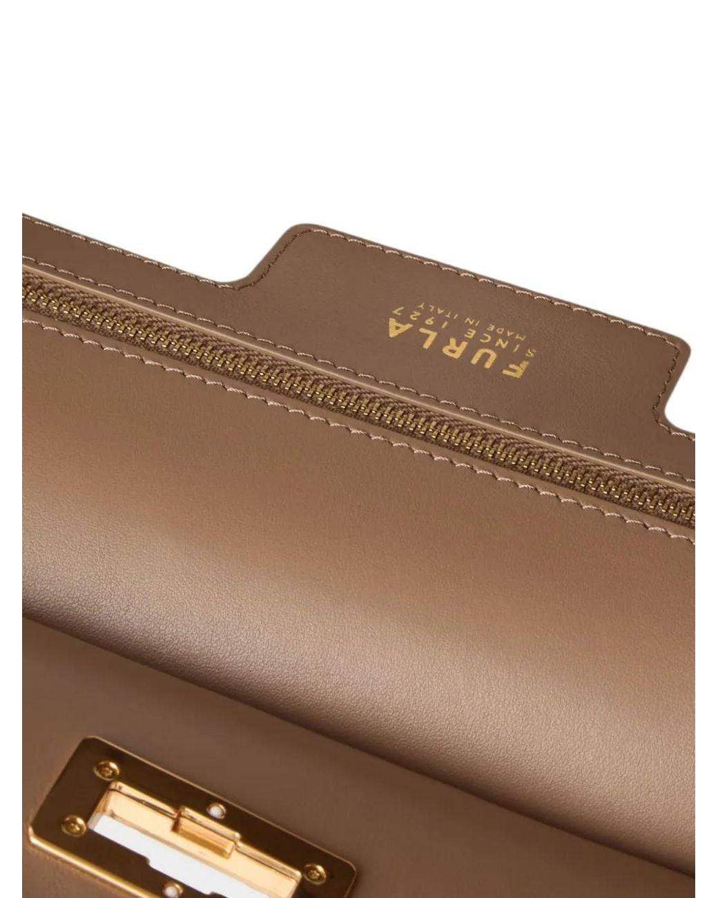Furla Natural Buckle-Detail Leather Tote Bag