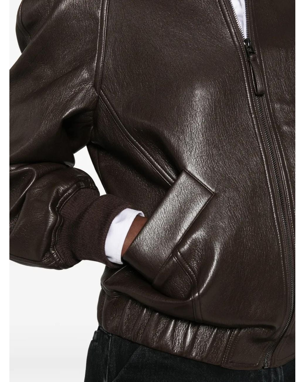 Frankie Shop Black Alena Faux-Leather Bomber Jacket