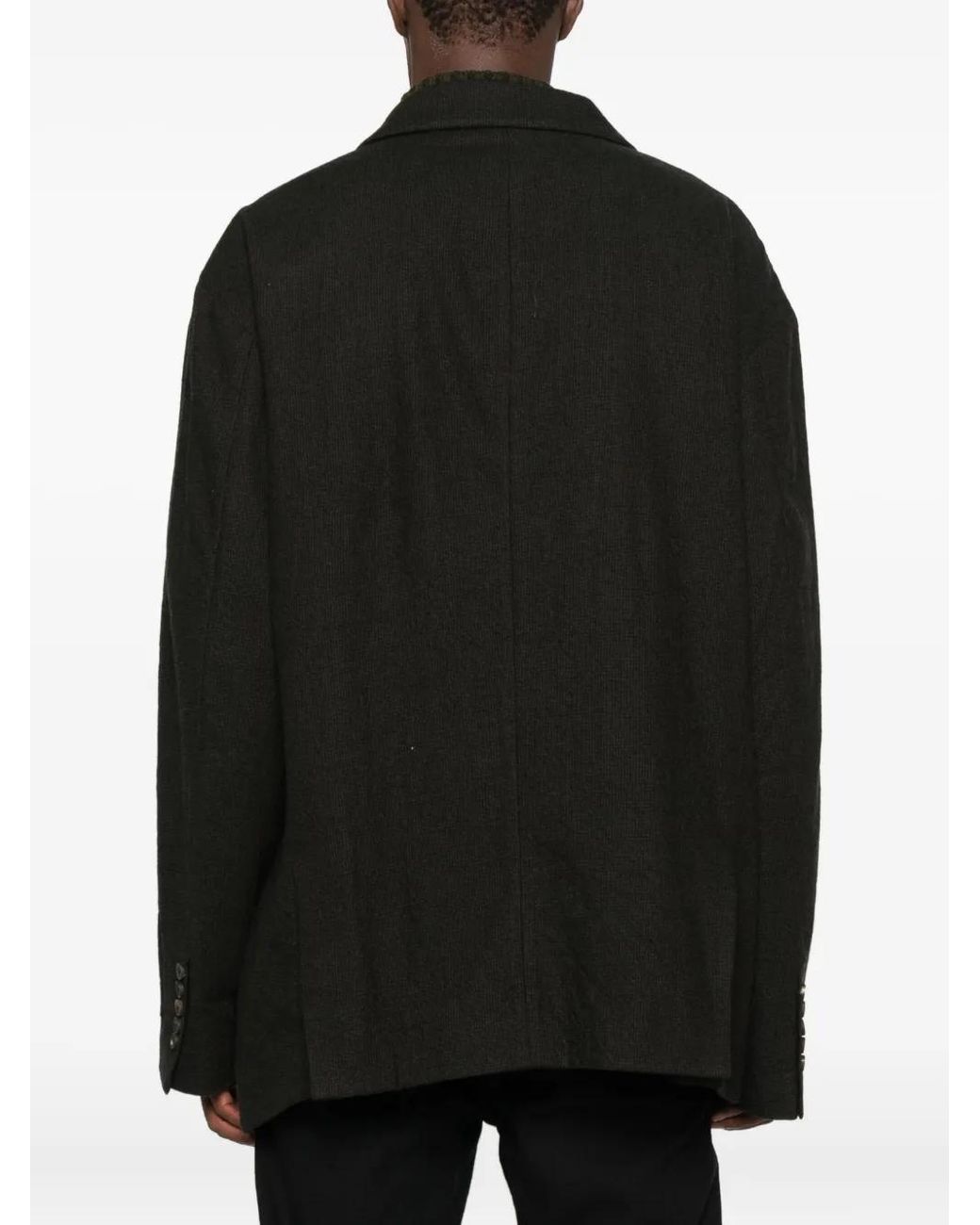 Ziggy Chen Black Virgin Wool-Blend Blazer for men