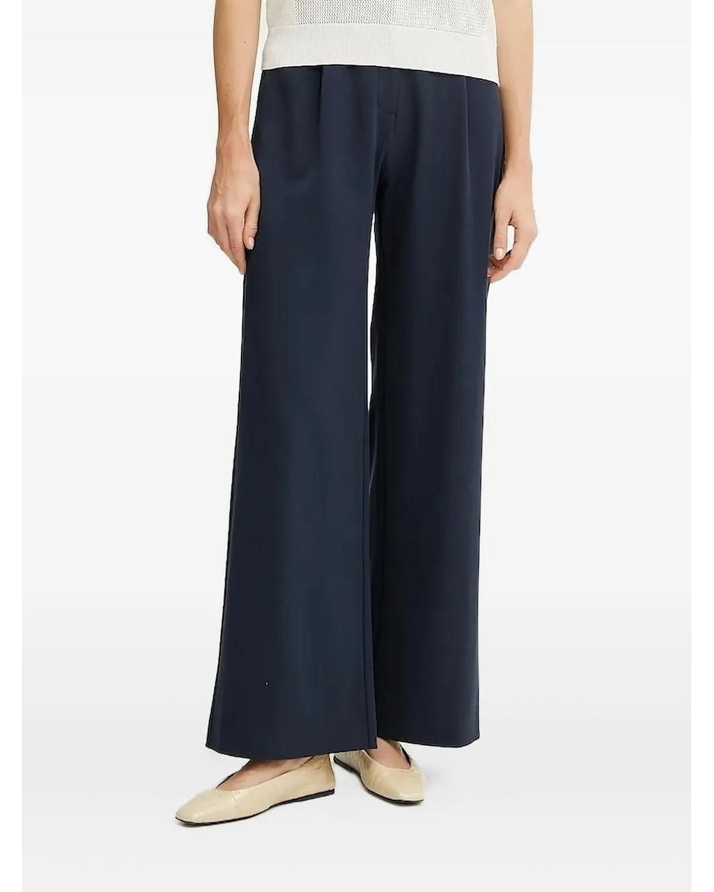 Patrizia Pepe Blue Elastic-Waistband Palazzo Pants